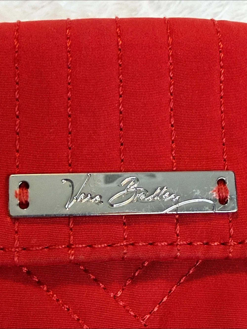 Vera Bradley Red Quilted Zip Around Wallet Wristlet